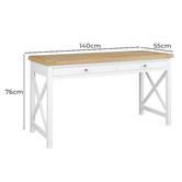 Legacy Furniture Hudson 2 Drawer Acacia Wood Desk