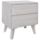 Legacy Furniture Brushed White Adena 2 Drawer Bedside Table