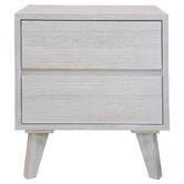 Legacy Furniture Brushed White Adena 2 Drawer Bedside Table