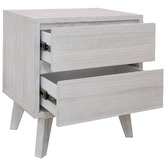 Legacy Furniture Brushed White Adena 2 Drawer Bedside Table