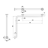 Linkware Linkcare Stainless Steel Corner Grab Rail