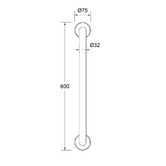 Linkware Linkcare 600mm Stainless Steel Grab Rail