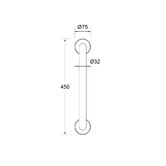 Linkware Linkcare 450mm Stainless Steel Grab Rail