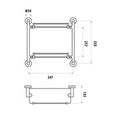Linkware Loui Stainless Steel &amp; Glass Double Bathroom Shelf