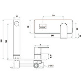Linkware The Gabe 200mm Wall Mixer Set with Lever
