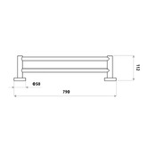 Linkware Loui 750mm Double Towel Rail
