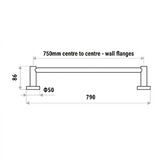 Linkware Loui 790mm Single Towel Rail