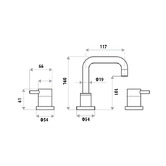Bianka Elle Square Gooseneck Basin Tap Set