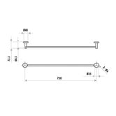 Linkware Elle 750mm Stainless Steel Single Towel Rail