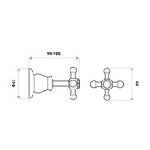 Bianka 2 Piece Noosa Brass Wall Top Assemblies