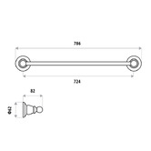 Linkware Noosa 750mm Brass Single Towel Rail