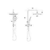 Linkware Elle Stainless Steel Short Twin Shower