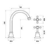 Linkware 3 Piece Noosa Brass Spout &amp; Mixer Set