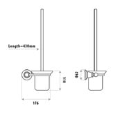 Linkware 2 Piece Noosa Brass Toilet Pan Brush &amp; Stand Set