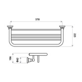 Linkware Noosa 550mm Brass Towel Rail