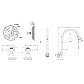Linkware Augustine Round Gooseneck Shower Tap Set