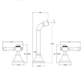 Linkware Augustine 200mm Bath/Basin Wall Tap Set