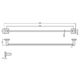 Linkware Lauren Elite 800mm Single Towel Rail