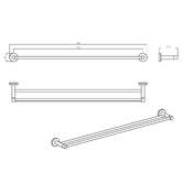 Linkware Elle 750mm Double Towel Rail