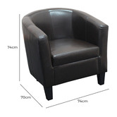 By Designs Gunther Faux Leather Tub Chair