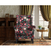 By Designs Brent Floral Velvet Wingback Chair