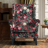 By Designs Brent Floral Velvet Wingback Chair