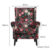 By Designs Brent Floral Velvet Wingback Chair