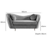 By Designs Arkisha 2 Seater Velvet Sofa