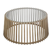 By Designs Meshia Slatted Oak Wood Coffee Table