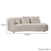 By Designs Cream Huck 3 Seater Sofa