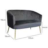 By Designs Osteria 2 Seater Velvet Sofa