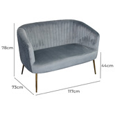 By Designs Osteria 2 Seater Velvet Sofa
