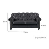 By Designs Primavera 2 Seater Leather Sofa