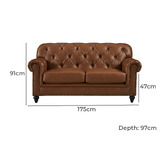 By Designs Primavera 2 Seater Leather Sofa