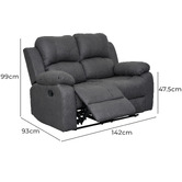 By Designs Rivoire 2 Seater Manual Recliner Sofa