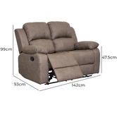 By Designs Rivoire 2 Seater Manual Recliner Sofa