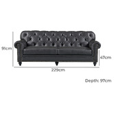 By Designs Primavera 3 Seater Leather Sofa
