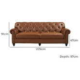 By Designs Primavera 3 Seater Leather Sofa