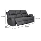 By Designs Rivoire 3 Seater Manual Recliner Sofa