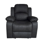 By Designs Black Riego Manual Recliner Armchair