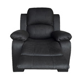 By Designs Black Riego Manual Recliner Armchair