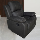 By Designs Black Riego Manual Recliner Armchair