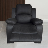 By Designs Black Riego Manual Recliner Armchair