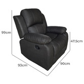 By Designs Black Riego Manual Recliner Armchair