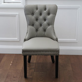 By Designs Grey Quentin Faux Leather Dining Chairs