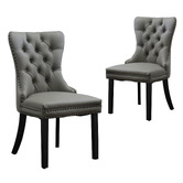 By Designs Grey Quentin Faux Leather Dining Chairs