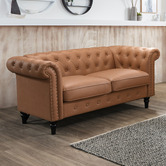 By Designs Cornelia Chesterfield 2 Seater Faux Leather Sofa