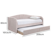 By Designs Esther Velvet Single Daybed with Trundle