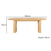 By Designs 6 Seater Houlton Oak Wood Dining Table &amp; Chair Set