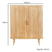 By Designs Danville 2 Door Oak Wood Sideboard Buffet